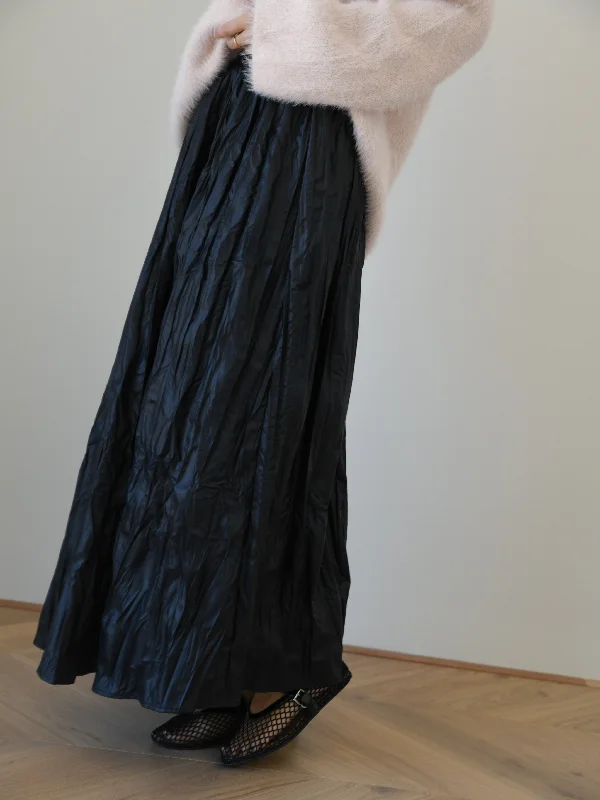 Mira Vegan Maxi Skirt - Black lace skirt feminine