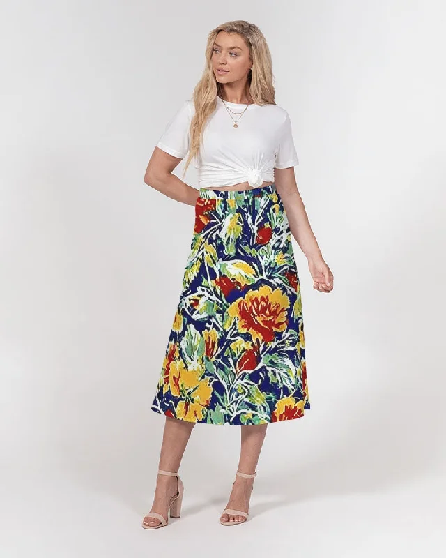 Painted floor design Women's All-Over Print A-Line Midi Skirt corduroy skirt comfortable Painted floor design Women's All-Over Print A-Line Midi Skirt corduroy skirt comfortable