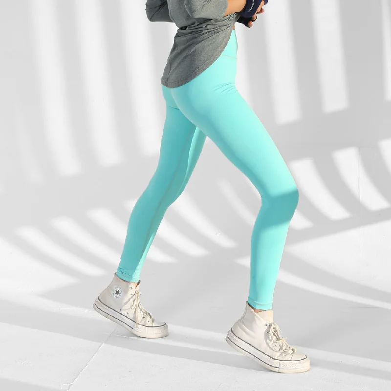 Plain Sportive Stretch Leggings-Mint Green