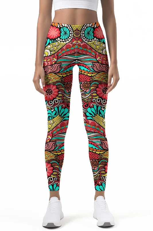 Verve Lucy Printed Performance Yoga Leggings - Women