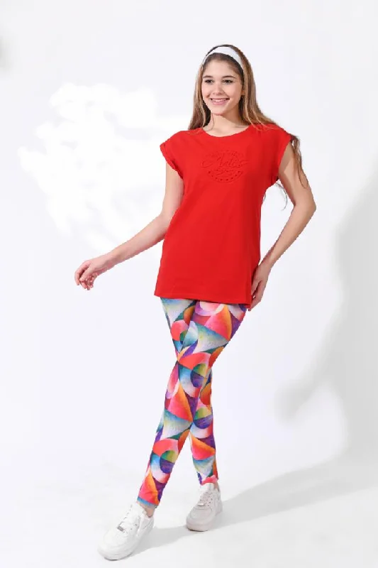 Women Abstract Leggings - Aries