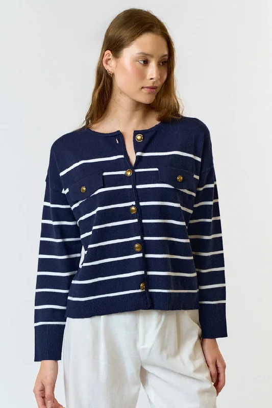 Navy & White Stripe Sweater