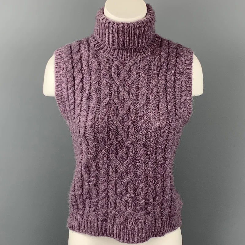 RALPH LAUREN Collection Size L Purple Heather Cashmere Sleeveless Sweater