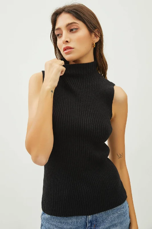 Black Sleeveless Sweater