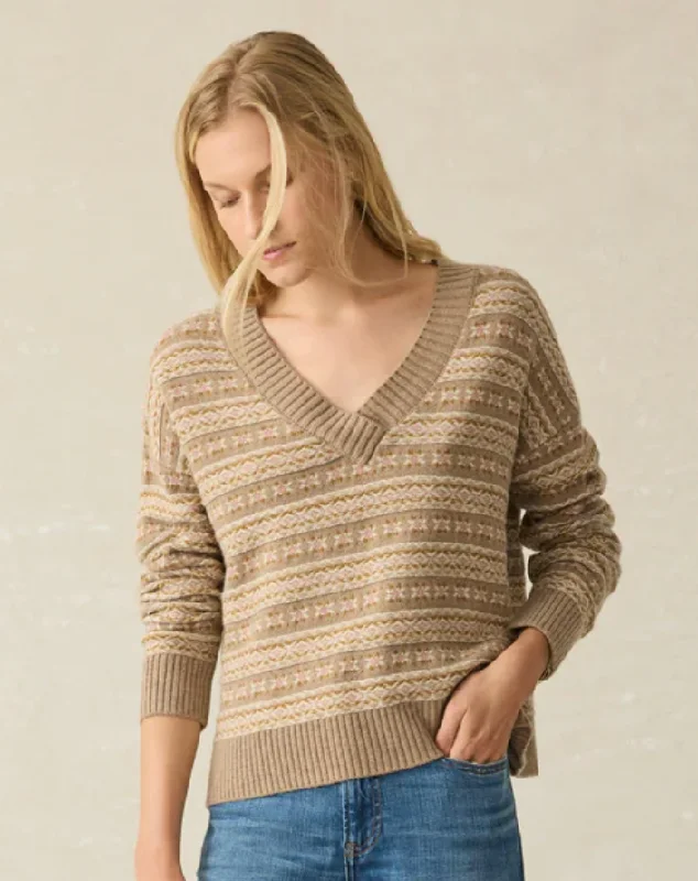 Women's Highland Fairisle Vneck Sweater