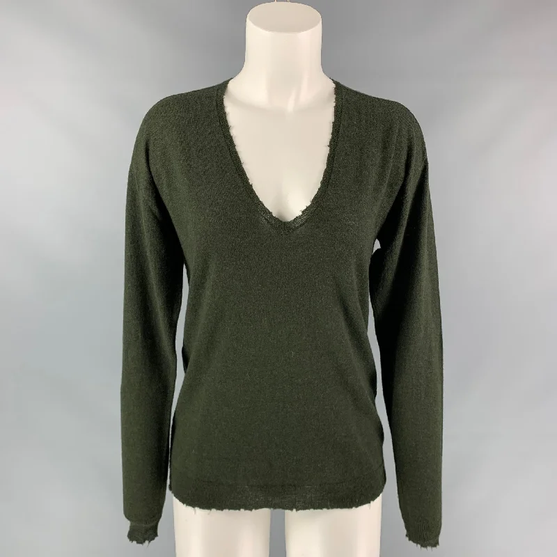 ZADIG & VOLTAIRE Size M Dark Green Cashmere Oversized Sweater