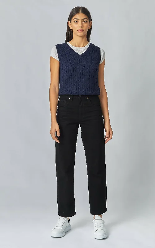 Evie Wide Leg Black Jeans Trendy Skinny Fit Jeans