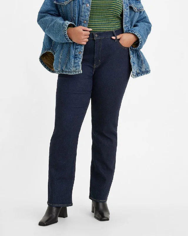 Levi's® Womens Plus 724 High Rise Straight Leg Jeans - Blue Wave Rinse Comfortable Zip-Up Skinny Jeans