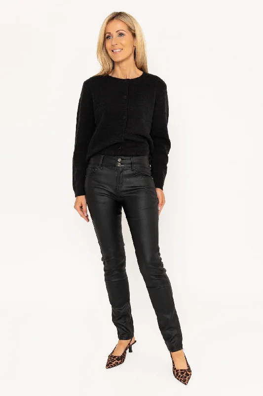 Black Faux Leather Skinny Jeans