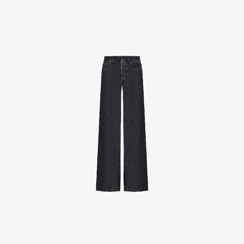 BLACK VINTAGE HIGH-WAISTED FLARED JEANS