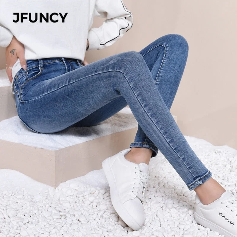 JFUNCY Women High Waist Skinny Jeans Mujer 2019 Slim Stretch Jeans Plus Size Winter Spring Warm Velvet Pencil Denim Pants Lady Comfortable Jogger Style Jeans JFUNCY Women High Waist Skinny Jeans Mujer 2019 Slim Stretch Jeans Plus Size Winter Spring Warm Velvet Pencil Denim Pants Lady Comfortable Jogger Style Jeans