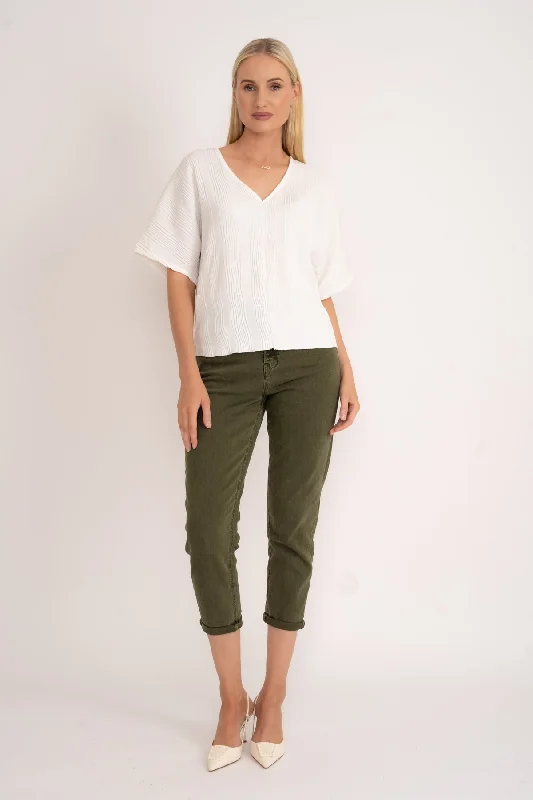 Khaki High Waisted Mom Jeans