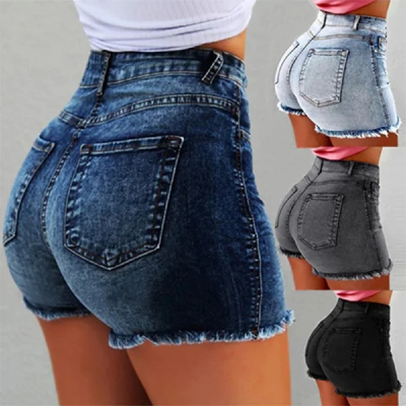 Laamei Fashion Women Summer High Waisted Denim Shorts Jeans Women Short 2019 New Femme Push Up Skinny Slim Denim Shorts