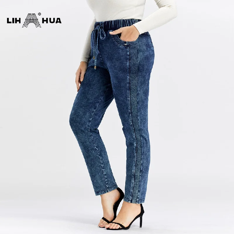LIH HUA Women's Plus Size Casual Jeans high flexibility Cozy Stretch High-Waist Jeans LIH HUA Women's Plus Size Casual Jeans high flexibility Cozy Stretch High-Waist Jeans