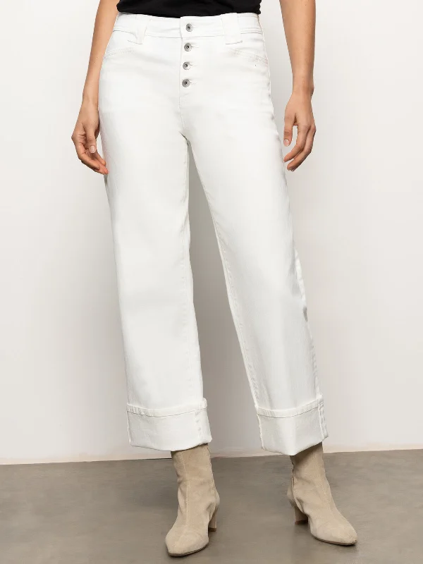 Luna Cuffed Jeans Bleached White